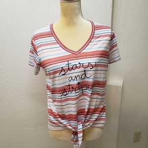 Fifth Sun tie front tee